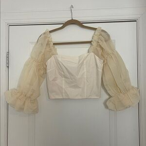 FORE Victoria Puff Sleeve Top Fantasy Romance Cream Fairy Boutique Milkmaid
